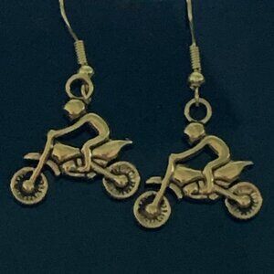Motorcycle Earrings, Bike Earrings, Dirt Bike Earrings, Gift Idea, Cute Earring